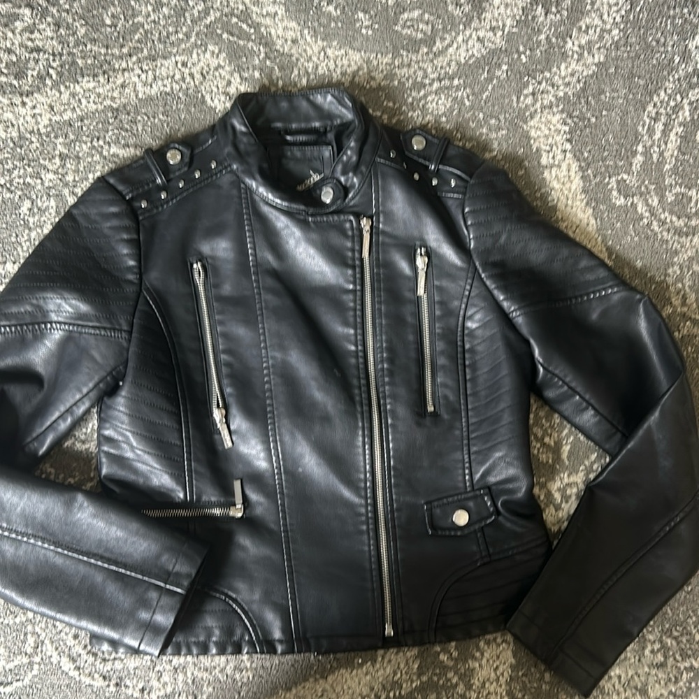 Collection B leather jacket black